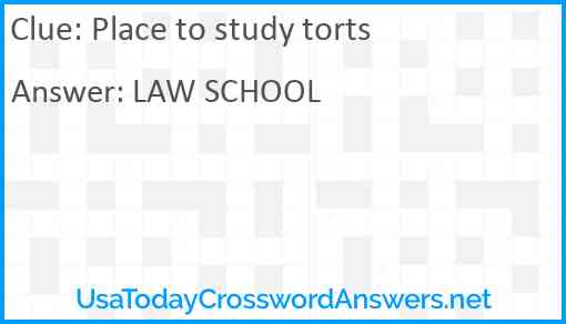 Place to study torts Answer