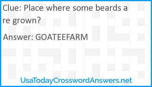 Place where some beards are grown? Answer