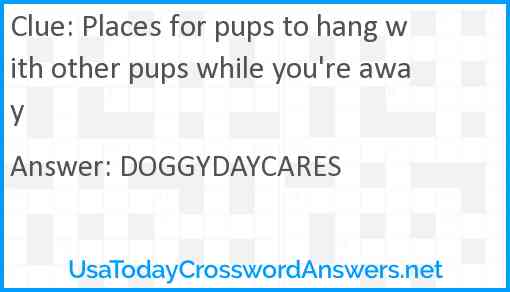 Places for pups to hang with other pups while you're away Answer