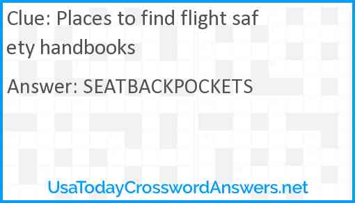 Places to find flight safety handbooks Answer