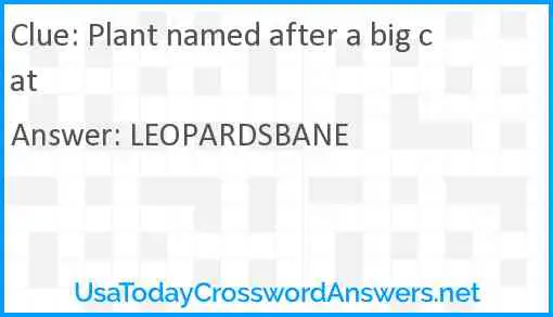 Plant named after a big cat Answer