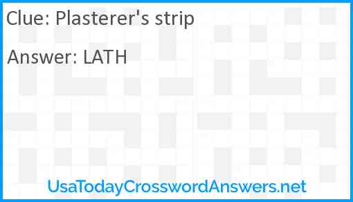 Plasterer's strip Answer