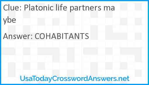 Platonic life partners maybe Answer