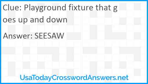 Playground fixture that goes up and down Answer