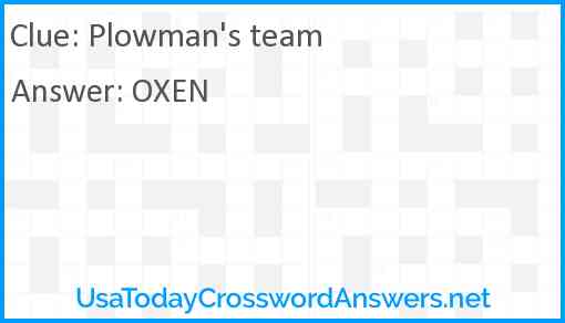 Plowman's team Answer