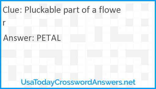 Pluckable part of a flower Answer