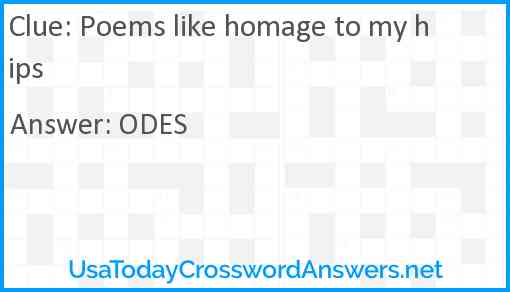 Poems like homage to my hips Answer