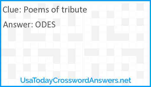 Poems of tribute Answer