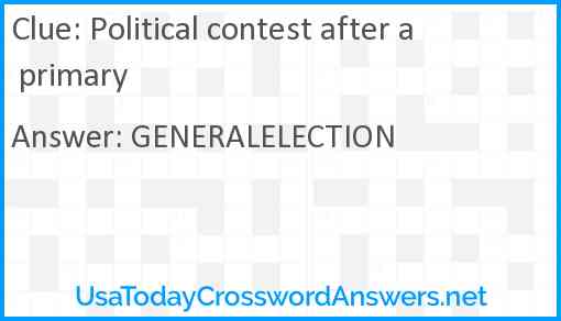 Political contest after a primary Answer