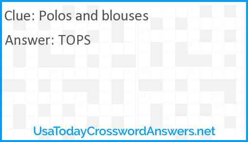 Polos and blouses Answer