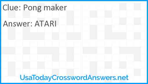 Pong maker Answer