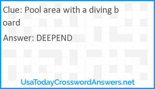 Pool area with a diving board Answer