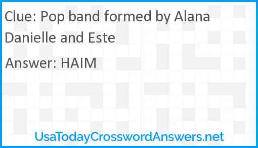Pop band formed by Alana Danielle and Este Answer