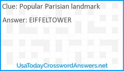 Popular Parisian landmark Answer