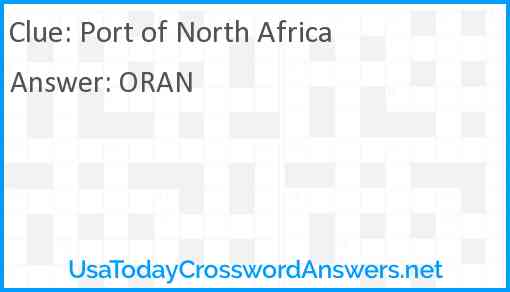 Port of North Africa Answer