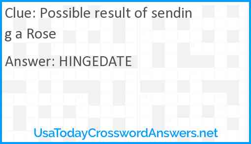 Possible result of sending a Rose Answer