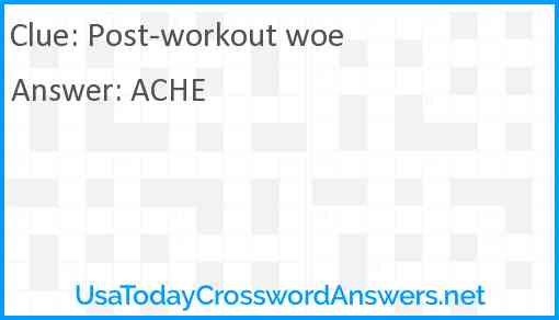 Post-workout woe Answer