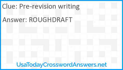 Pre-revision writing Answer