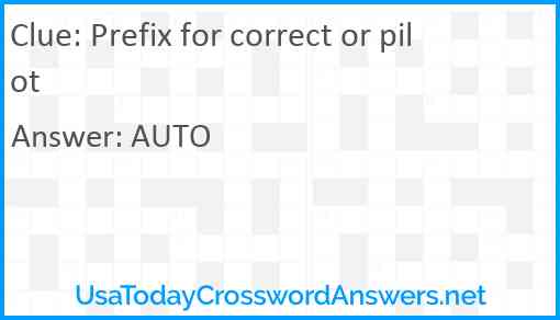 Prefix for correct or pilot Answer