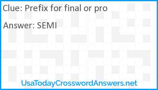Prefix for final or pro Answer