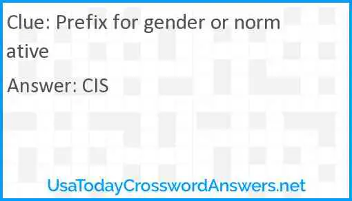 Prefix for gender or normative Answer