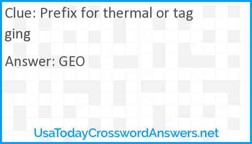 Prefix for thermal or tagging Answer
