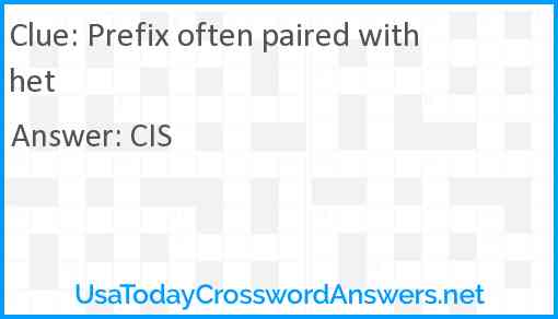 Prefix often paired with het Answer