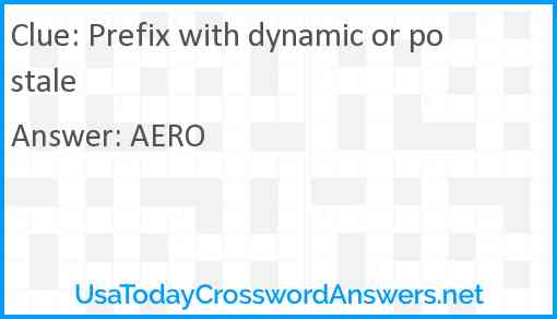 Prefix with dynamic or postale Answer