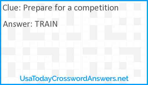 Prepare for a competition Answer
