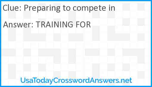 Preparing to compete in Answer