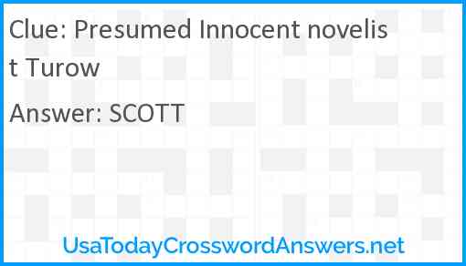 Presumed Innocent novelist Turow Answer