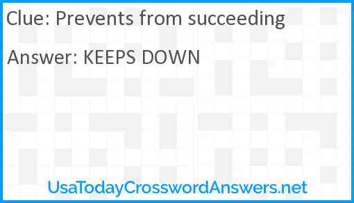 Prevents from succeeding Answer