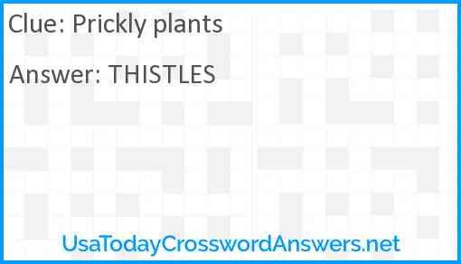 Prickly plants Answer