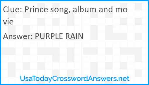 Prince song, album and movie Answer