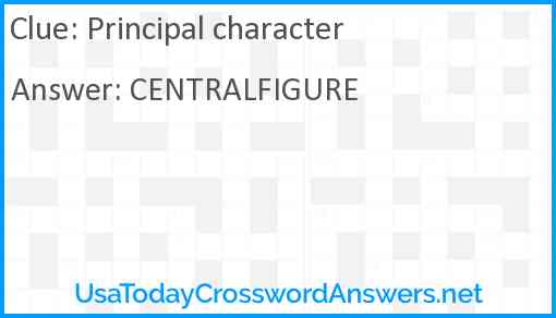 Principal character Answer
