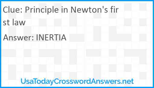 Principle in Newton's first law Answer