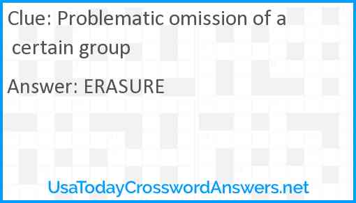 Problematic omission of a certain group Answer