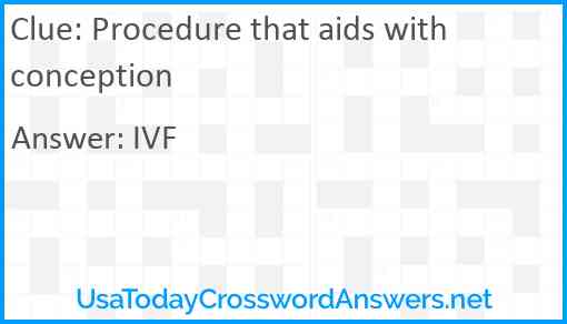 Procedure that aids with conception Answer