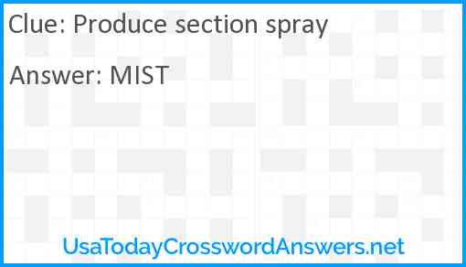 Produce section spray Answer