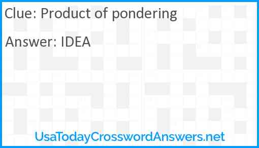 Product of pondering Answer