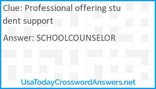 Professional offering student support Answer