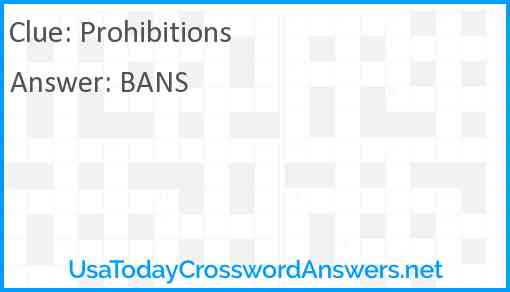 Prohibitions Answer