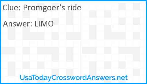 Promgoer's ride Answer