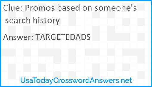 Promos based on someone's search history Answer