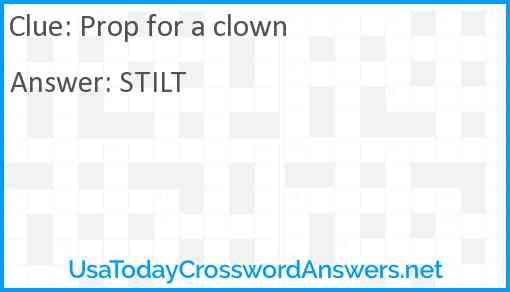 Prop for a clown Answer