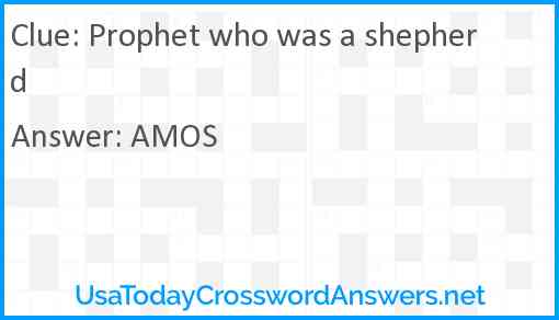 Prophet who was a shepherd Answer