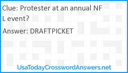 Protester at an annual NFL event? Answer
