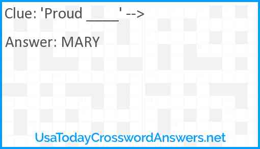 'Proud ____' --> Answer