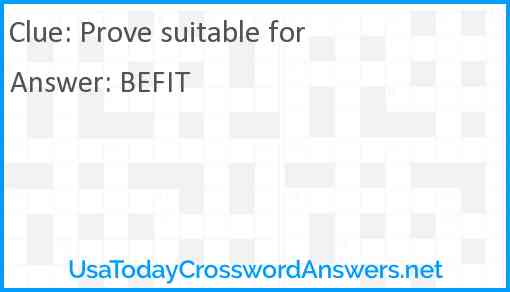 Prove suitable for Answer
