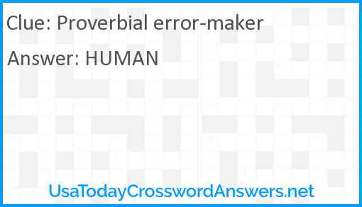Proverbial error-maker Answer